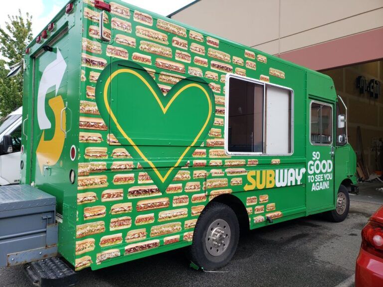 custom food truck graphics with vibrant branding.